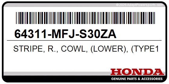Honda 64311-MFJ-S30ZA Stripe, R., Cowl, (Lower), (Type1)
