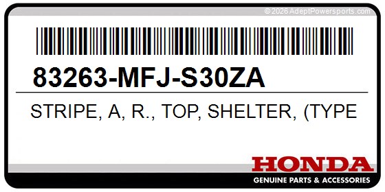 Honda 83263-MFJ-S30ZA Stripe, A, R., Top, Shelter, (Type1)