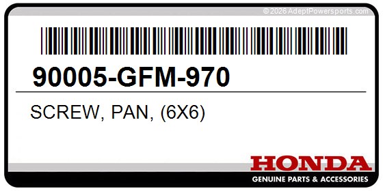 Honda 90005-GFM-970 Screw, Pan, (6X6)