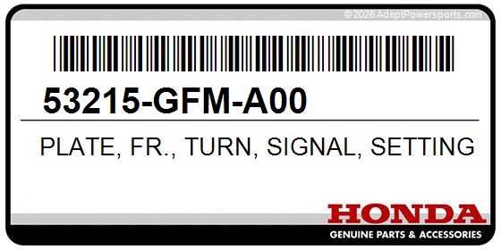 Honda 53215-GFM-A00 Plate, Fr., Turn, Signal, Setting