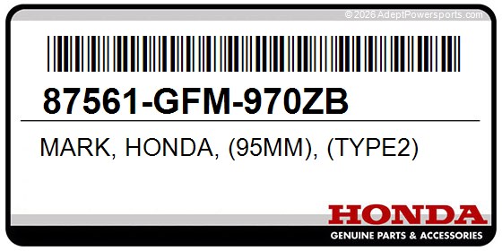 Honda 87561-GFM-970ZB Mark, Honda, (95Mm), (Type2)