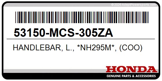 Honda 53150-MCS-305ZA Handlebar, L., *Nh295m*, (Coo)