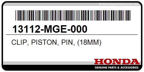Honda 13112-MGE-000 Clip, Piston, Pin, (18Mm)