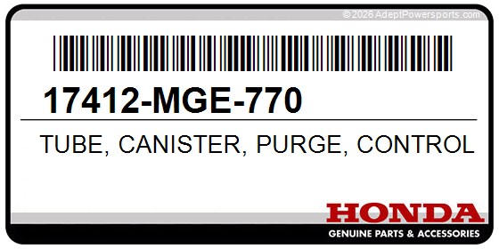 Honda 17412-MGE-770 Tube, Canister, Purge, Control, Valve