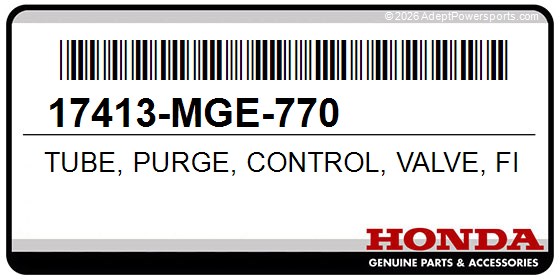 Honda 17413-MGE-770 Tube, Purge, Control, Valve, Five-Way