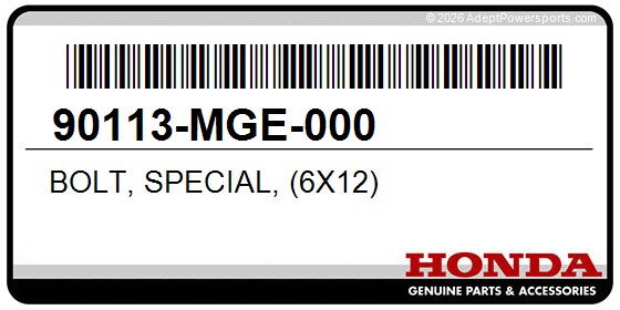 Honda 90113-MGE-000 Bolt, Special, (6X12)