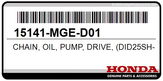 Honda 15141-MGE-D01 Chain, Oil, Pump, Drive, (Did25sh-72)