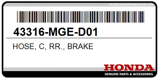 Honda 43316-MGE-D01 Hose, C, Rr., Brake