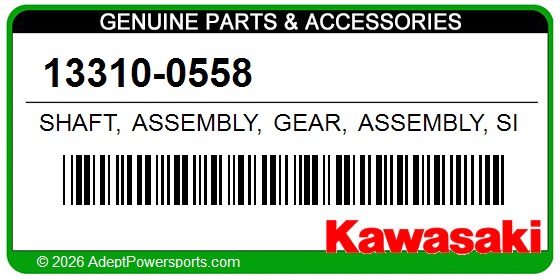 Kawasaki 13310-0558 Shaft, Assembly, Gear, Assembly, Side