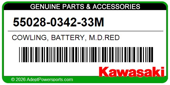 Kawasaki 55028-0342-33M Cowling, Battery, M.D.Red