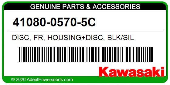 Kawasaki 41080-0570-5C Disc, Fr, Housing+Disc, Blk/Sil