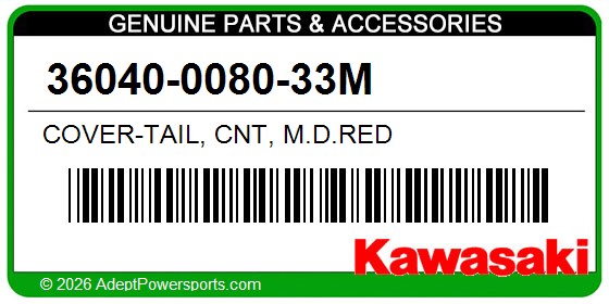 Kawasaki 36040-0080-33M Cover-Tail, Cnt, M.D.Red