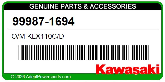 Kawasaki 99987-1694 O/M Klx110c/D