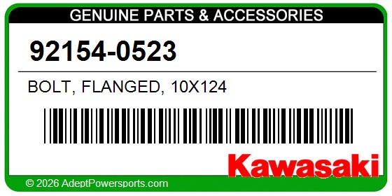 Kawasaki 92154-0523 Bolt, Flanged, 10X124