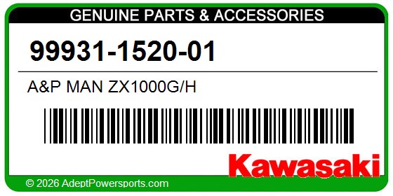 Kawasaki 99931-1520-01 A&P Man Zx1000g/H
