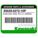 Kawasaki 55028-0272-15P Cowling, Side, Rh, C.L.Green