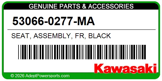 Kawasaki 53066-0277-MA Seat, Assembly, Fr, Black