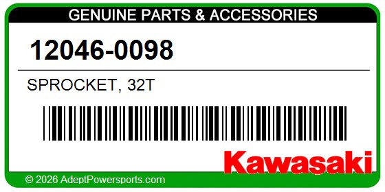 Kawasaki 12046-0098 Sprocket, 32T