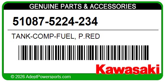 Kawasaki 51087-5224-234 Tank-Comp-Fuel, P.Red