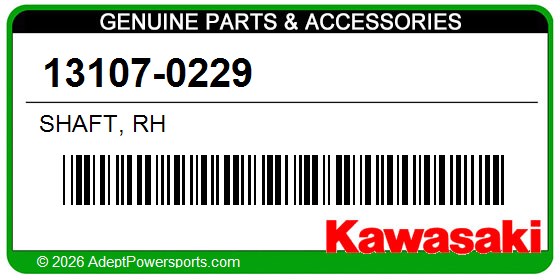 Kawasaki 13107-0229 Shaft, Rh