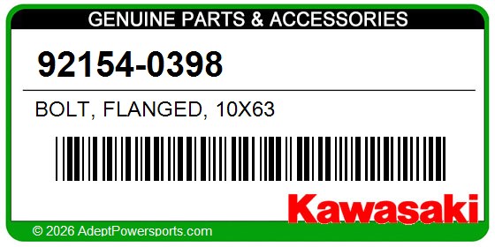 Kawasaki 92154-0398 Bolt, Flanged, 10X63