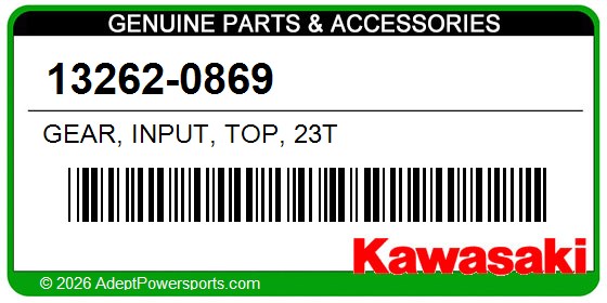Kawasaki 13262-0869 Gear, Input, Top, 23T