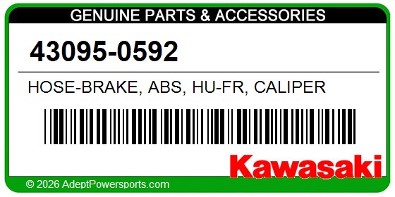 Kawasaki 43095-0592 Hose-Brake, Abs, Hu-Fr, Caliper