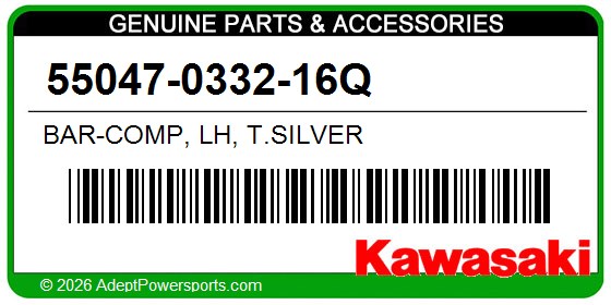 Kawasaki 55047-0332-16Q Bar-Comp, Lh, T.Silver