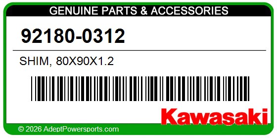 Kawasaki 92180-0312 Shim, 80X90x1.2