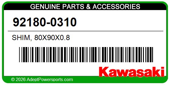 Kawasaki 92180-0310 Shim, 80X90x0.8