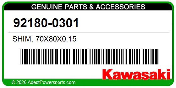 Kawasaki 92180-0301 Shim, 70X80x0.15