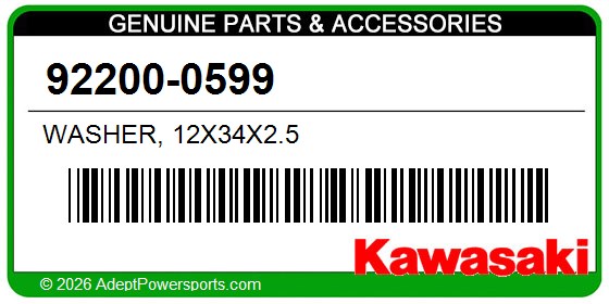 Kawasaki 92200-0599 Washer, 12X34x2.5