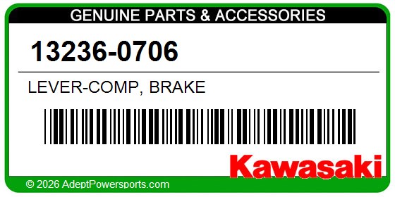 Kawasaki 13236-0706 Lever-Comp, Brake
