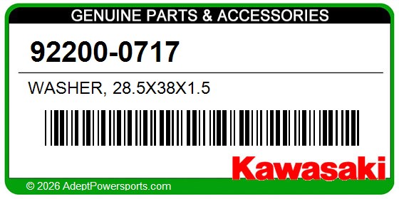 Kawasaki 92200-0717 Washer, 28.5X38x1.5