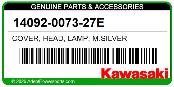 Kawasaki 14092-0073-27E Cover, Head, Lamp, M.Silver