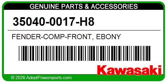 Kawasaki 35040-0017-H8 Fender-Comp-Front, Ebony