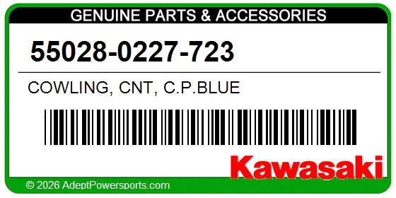 Kawasaki 55028-0227-723 Cowling, Cnt, C.P.Blue