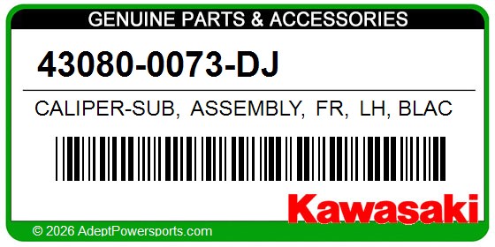 Kawasaki 43080-0073-DJ Caliper-Sub, Assembly, Fr, Lh, Black