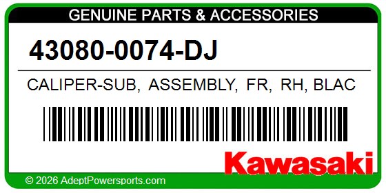 Kawasaki 43080-0074-DJ Caliper-Sub, Assembly, Fr, Rh, Black