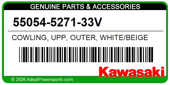 Kawasaki 55054-5271-33V Cowling, Upp, Outer, White/Beige