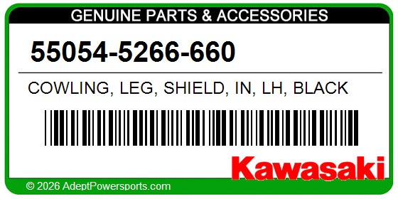 Kawasaki 55054-5266-660 Cowling, Leg, Shield, In, Lh, Black