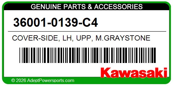 Kawasaki 36001-0139-C4 Cover-Side, Lh, Upp, M.Graystone