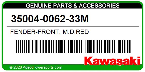 Kawasaki 35004-0062-33M Fender-Front, M.D.Red