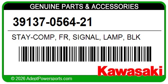 Kawasaki 39137-0564-21 Stay-Comp, Fr, Signal, Lamp, Blk