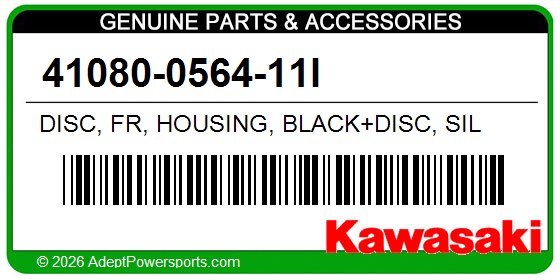 Kawasaki 41080-0564-11I Disc, Fr, Housing, Black+Disc, Sil