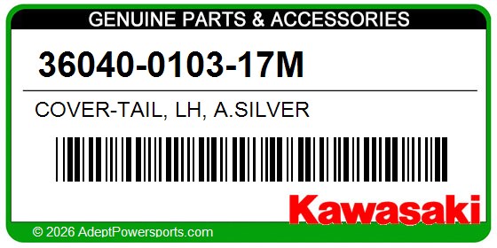 Kawasaki 36040-0103-17M Cover-Tail, Lh, A.Silver