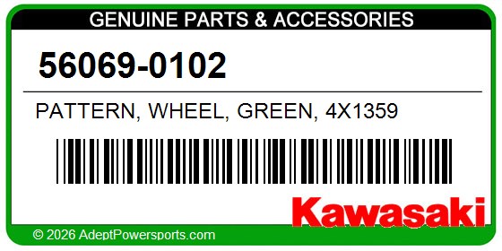 Kawasaki 56069-0102 Pattern, Wheel, Green, 4X1359