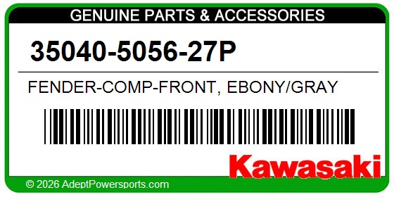 Kawasaki 35040-5056-27P Fender-Comp-Front, Ebony/Gray