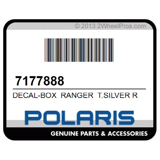 Polaris 7177888 Decal-Box Ranger T.Silver Rh