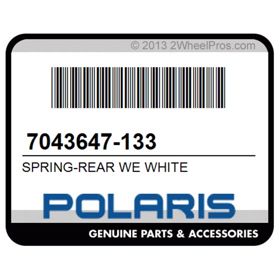 Polaris 7043647-133 Spring-Rear We White